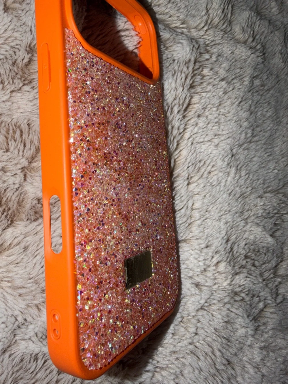 Swarovski Orange Glitter Protective Phone Case